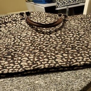 Brown and black large tote bag with a matching wallet